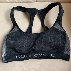 Soulcycle by NUX Black & Silver Glitter Sports Bra